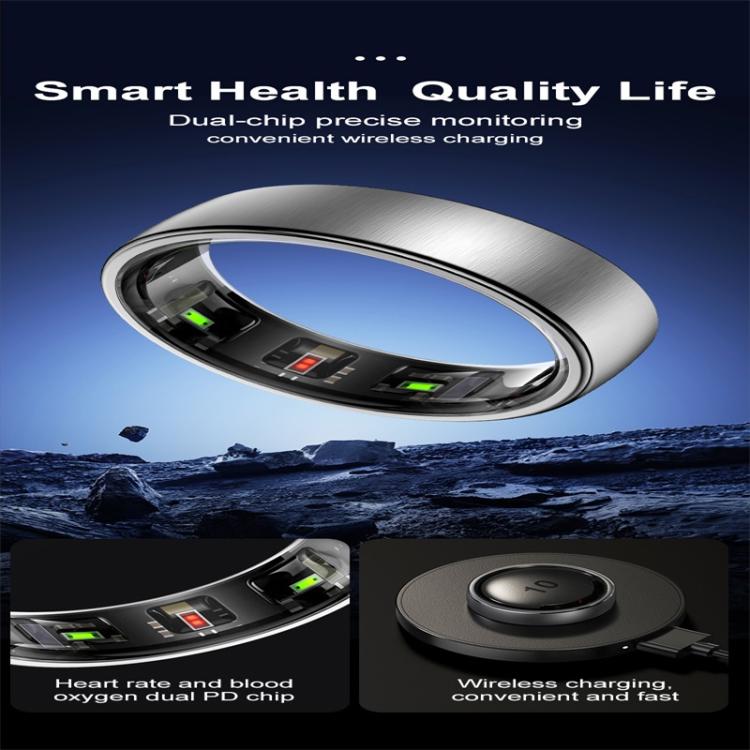R10 SIZE 7 Smart Ring, Support Heart Rate / Blood Oxygen / Sleep / Multiple Sports Modes(Silver)