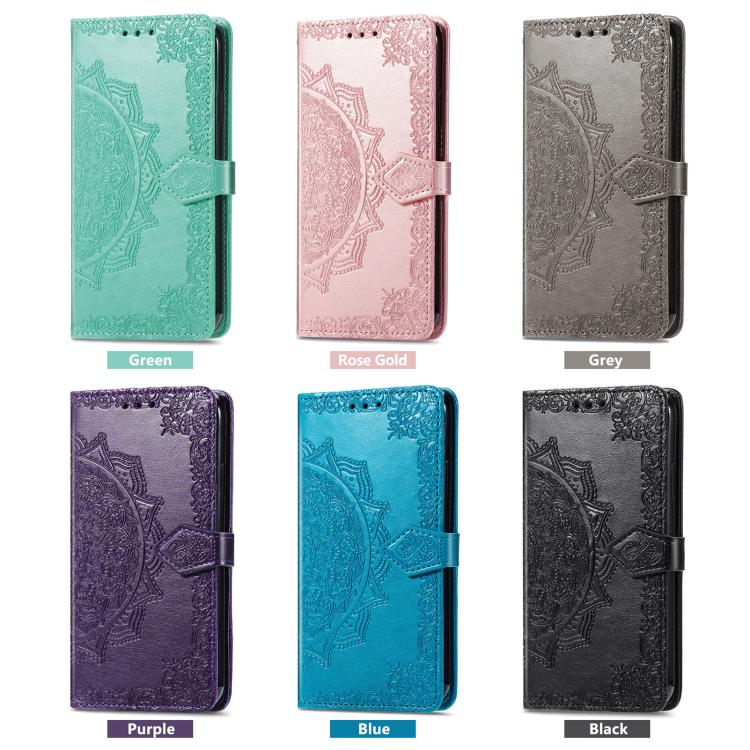For iPhone 16e Mandala Flower Embossed Leather Phone Case(Green)