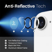 For iPhone 16e NORTHJO Camera Lens Protector CD Metal Ring Tempered Glass Film(Silver)
