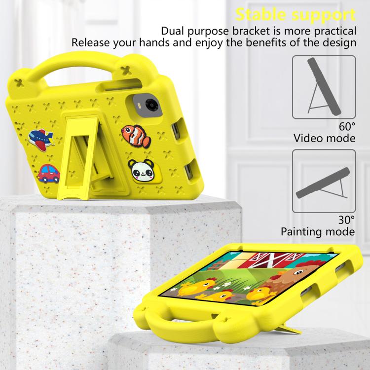 For Alldocube iPlay 60 Mini Pro Handle Kickstand Children EVA Shockproof Tablet Case(Yellow)