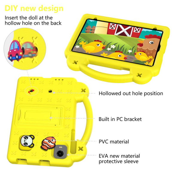 For Alldocube iPlay 60 Mini Pro Handle Kickstand Children EVA Shockproof Tablet Case(Yellow)