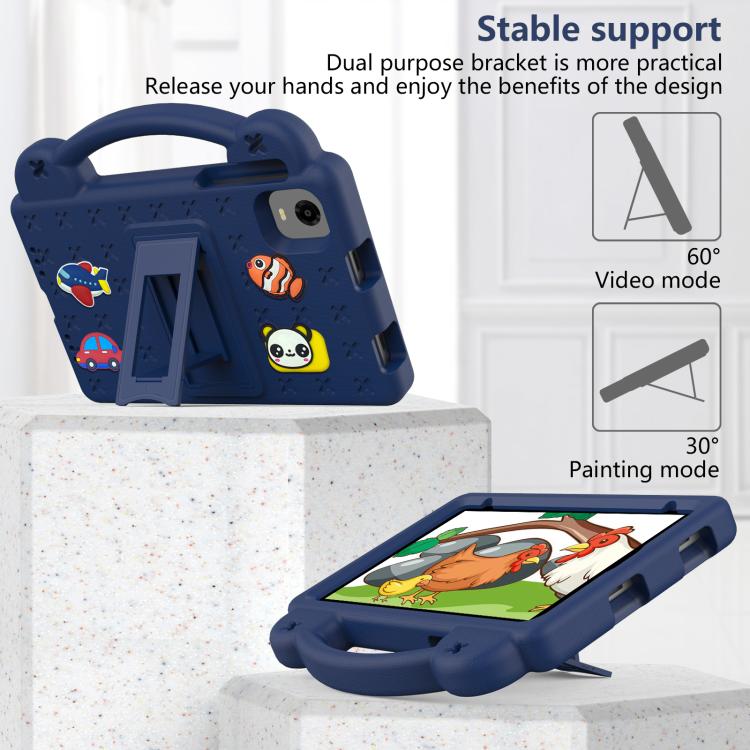 For Alldocube iPlay 60 Mini Turbo 2024 Handle Kickstand Children EVA Shockproof Tablet Case(Navy Blue)