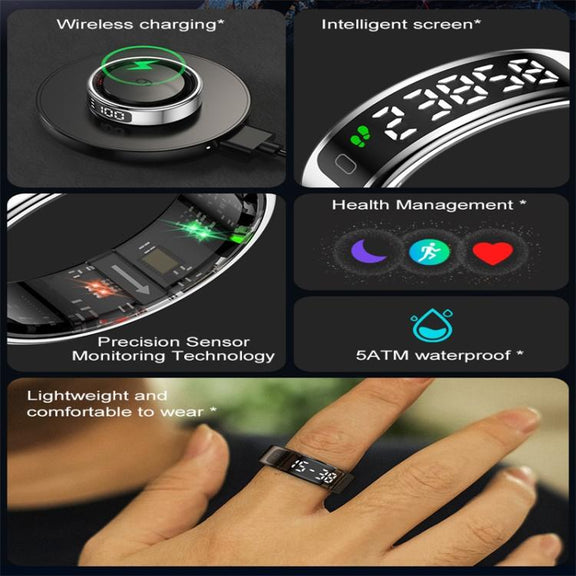 R11 SIZE 9 Smart Ring, Support Heart Rate / Blood Oxygen / Sleep / Multiple Sports Modes(Black)