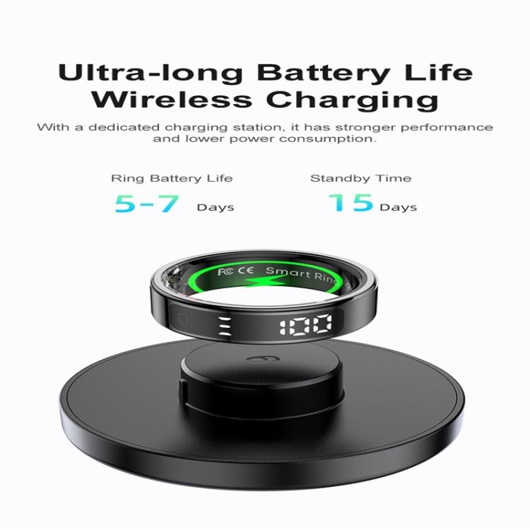 R11 SIZE 9 Smart Ring, Support Heart Rate / Blood Oxygen / Sleep / Multiple Sports Modes(Black)