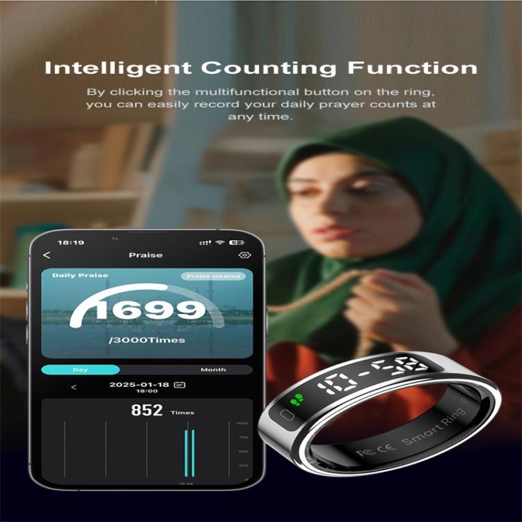 R11 SIZE 10 Smart Ring, Support Heart Rate / Blood Oxygen / Sleep / Multiple Sports Modes(Black)