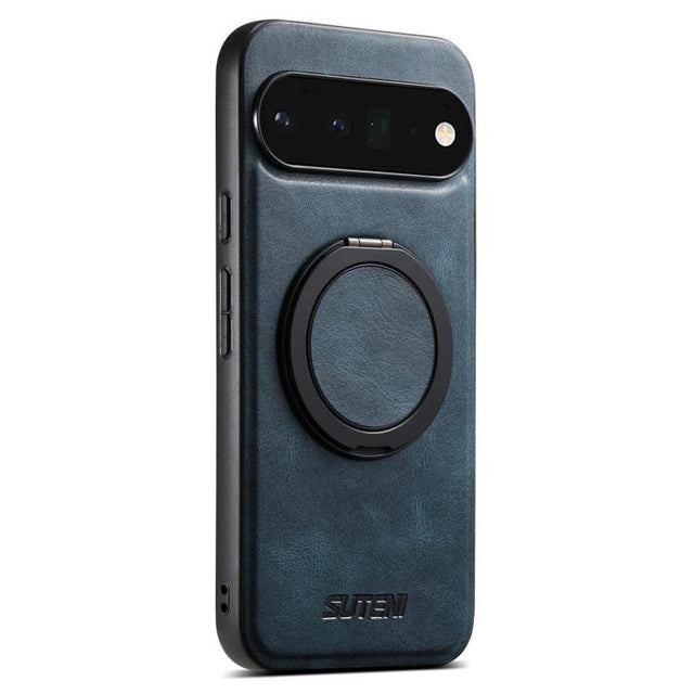 For Google Pixel 6 Pro Suteni G3 Suteni G3 Oil Wax 360 Rotation Holder MagSafe Back Phone Case(Blue)