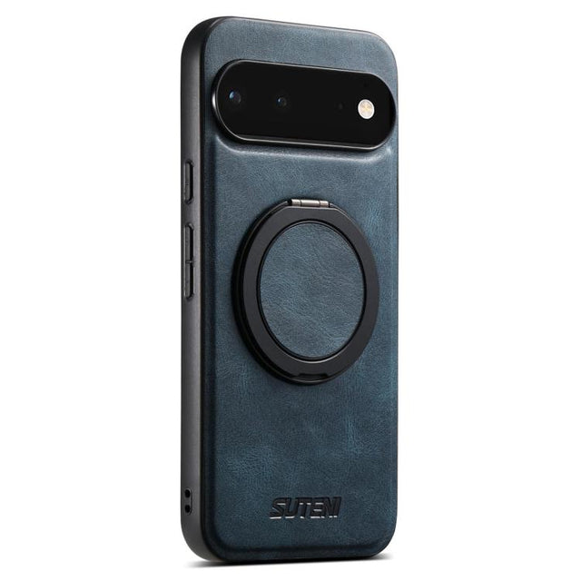 For Google Pixel 6 Suteni G3 Oil Wax 360 Rotation Holder MagSafe Back Phone Case(Blue)