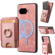 For Google Pixel 9a Retro Splitable Magnetic Stand Card Bag Leather Phone Case(Pink) - Google Cases by PMC TechLife | Online Shopping South Africa | PMC TechLife | Buy Now Pay Later Mobicred