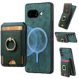 For Google Pixel 9a Retro Splitable Magnetic Stand Card Bag Leather Phone Case(Green) - Google Cases by PMC TechLife | Online Shopping South Africa | PMC TechLife | Buy Now Pay Later Mobicred