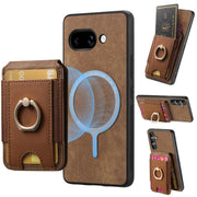For Google Pixel 9a Retro Splitable Magnetic Stand Card Bag Leather Phone Case(Brown)