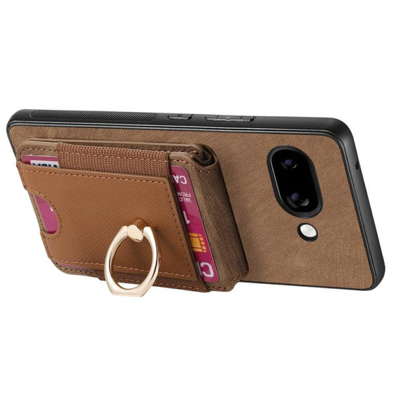 For Google Pixel 9a Retro Splitable Magnetic Stand Card Bag Leather Phone Case(Brown)