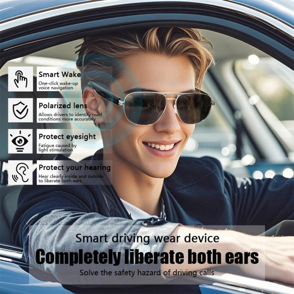 GS02 Smart Glasses, Support Voice Assistant / Bluetooth Call / Remote Control Photography(Black)