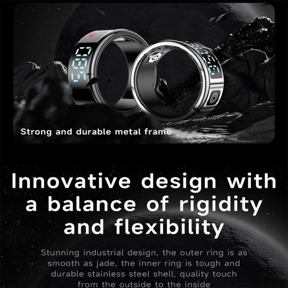 SR08 SIZE 12 Smart Ring, Support Hand Gestures Control / Wellness Tracking / Multiple Sports Modes(Silver)
