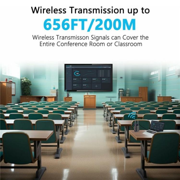 VRRIIS 097 4K HD Video HDMI Wireless Extender Kit Audio Video Wireless Transmitter Receiver, Plug:US Plug