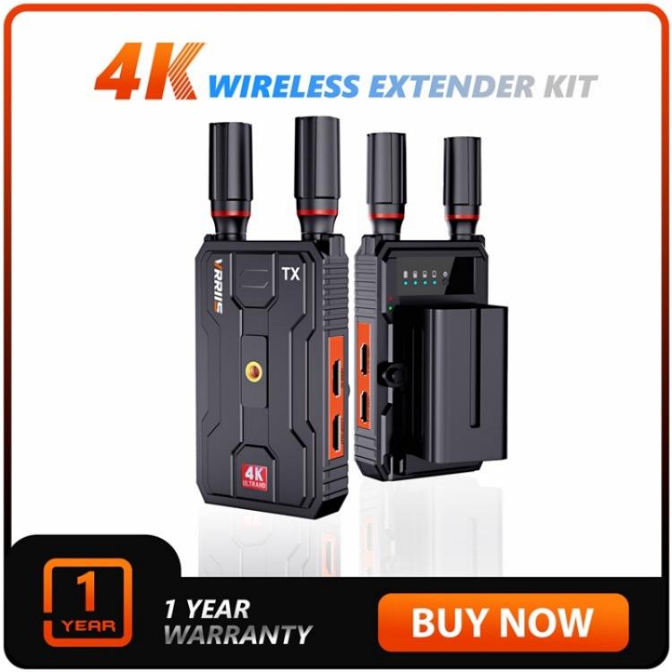 VRRIIS 097PRO Outdoor Live Streaming Audio Video Wireless Transmitter Receiver 4K HD Extender, Plug:UK Plug