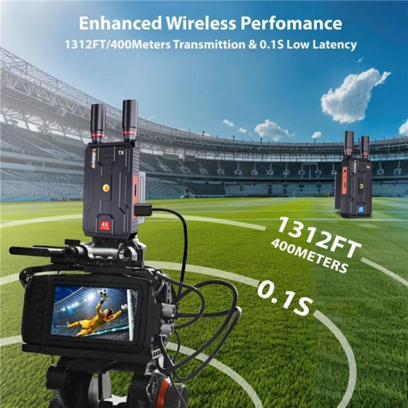 VRRIIS 097PRO Outdoor Live Streaming Audio Video Wireless Transmitter Receiver 4K HD Extender, Plug:UK Plug