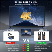 VRRIIS 097PRO Outdoor Live Streaming Audio Video Wireless Transmitter Receiver 4K HD Extender, Plug:UK Plug