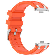 For Redmi Watch 5 / Xiaomi Smart Band 9 Pro Silver Metal Connector Silicone Watch Band(Orange)