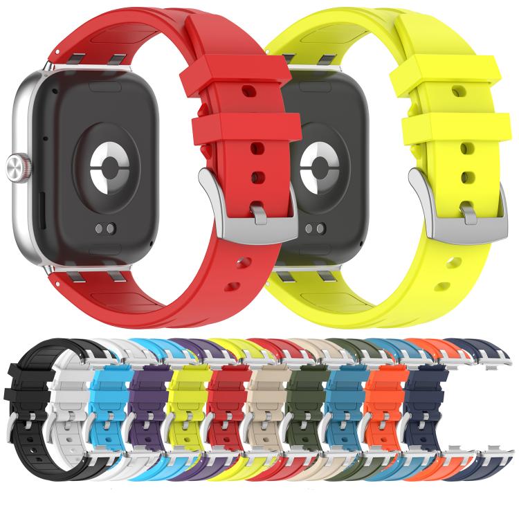 For Redmi Watch 5 / Xiaomi Smart Band 9 Pro Silver Metal Connector Silicone Watch Band(Orange)
