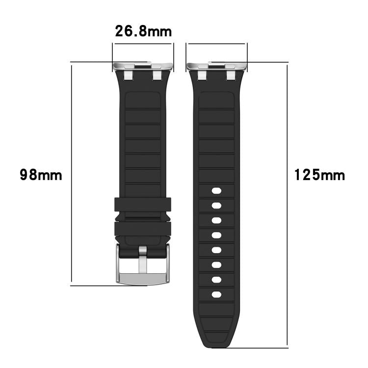For Redmi Watch 5 / Xiaomi Smart Band 9 Pro Silver Metal Connector Silicone Watch Band(Orange)