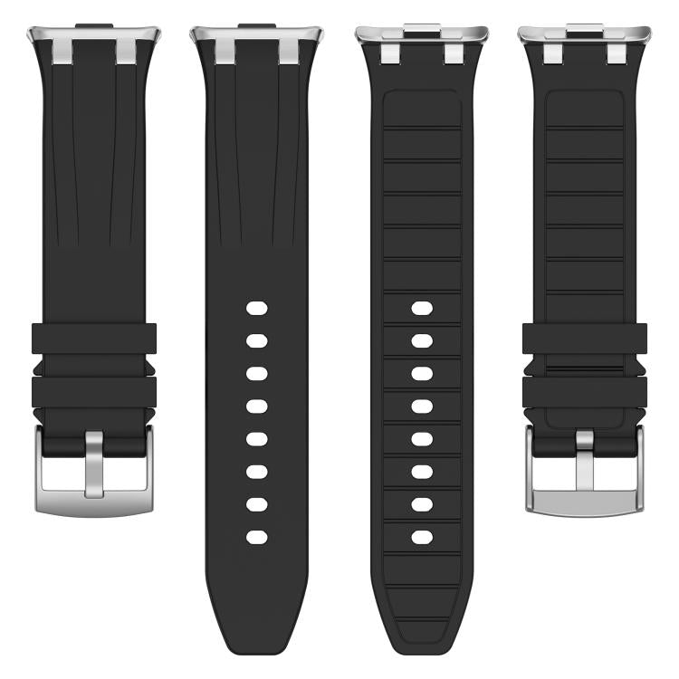 For Redmi Watch 5 / Xiaomi Smart Band 9 Pro Silver Metal Connector Silicone Watch Band(Orange)