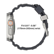 For Apple Watch 46mm / 49mm / 45mm / 44mm Titanium Buckle Field Path Fluororubber Watch Band(Orange)