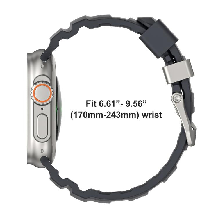 For Apple Watch 46mm / 49mm / 45mm / 44mm Titanium Buckle Field Path Fluororubber Watch Band(Orange)