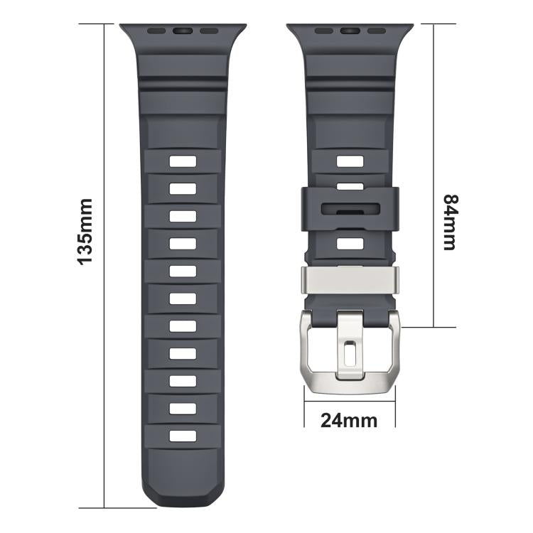 For Apple Watch 46mm / 49mm / 45mm / 44mm Titanium Buckle Field Path Fluororubber Watch Band(Orange)
