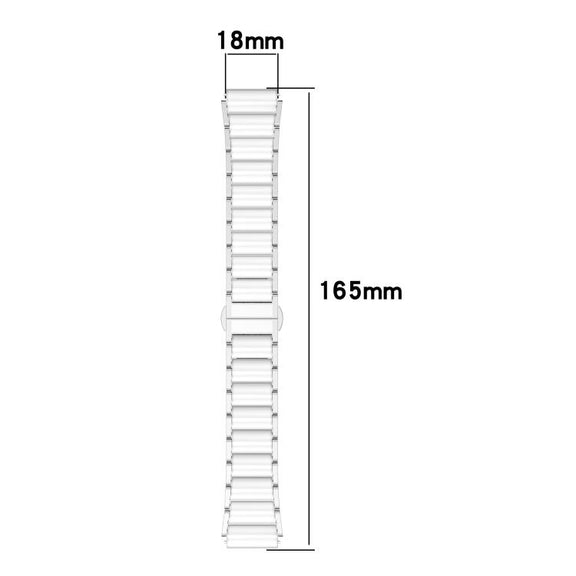 18mm Zinc Alloy Butterfly Buckle Ceramic White Metal Watch Band(Gold+White)