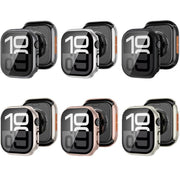 For Apple Watch Series 41mm Tempered Film Integrated PC Watch Protective Case(Original Machine Black)