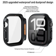 For Apple Watch Series 41mm Tempered Film Integrated PC Watch Protective Case(Original Machine Black)
