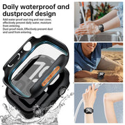 For Apple Watch Series 41mm Tempered Film Integrated PC Watch Protective Case(Original Machine Black)