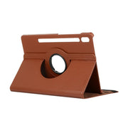 For Samsung Galaxy Tab S10 FE / S9 FE / S9 ENKAY 360 Degree Rotation Litchi Leather Smart Tablet Case(Brown)