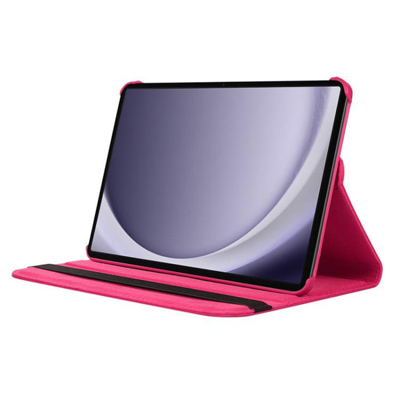 For Samsung Galaxy Tab A9 8.7 ENKAY 360 Degree Rotation Litchi Leather Smart Tablet Case(Dark Blue)