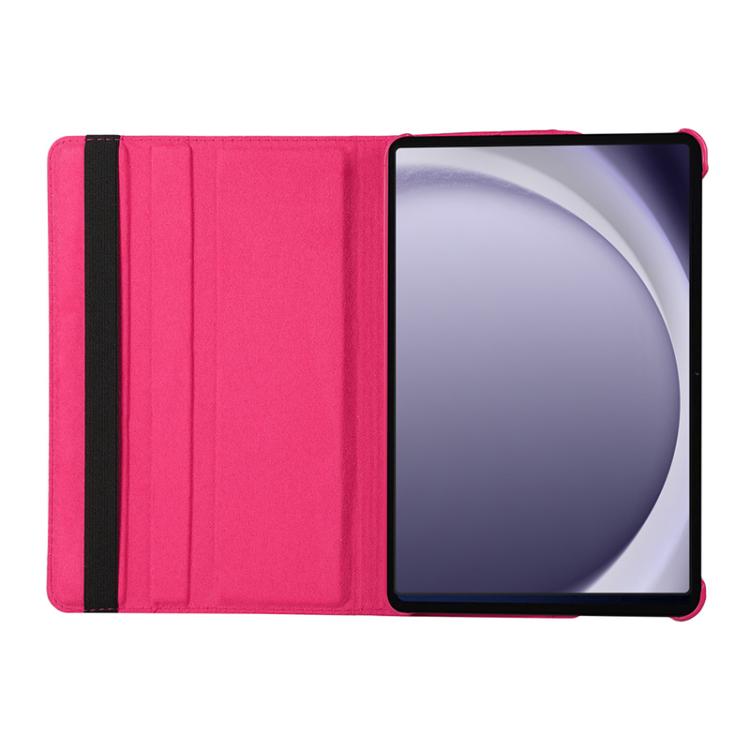 For Samsung Galaxy Tab A9 8.7 ENKAY 360 Degree Rotation Litchi Leather Smart Tablet Case(Rose Red)