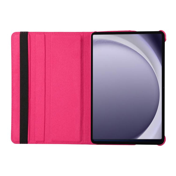 For Samsung Galaxy Tab A9 8.7 ENKAY 360 Degree Rotation Litchi Leather Smart Tablet Case(Rose Red)