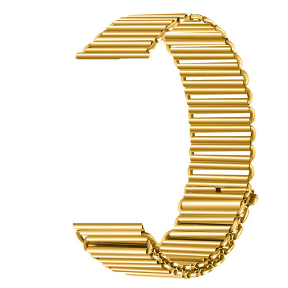 20mm Loop Slingshot Buckle Stainless Steel Watch Band(Gold)