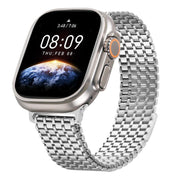 For Apple Watch 42mm / 41mm / 40mm / 38mm Nine-Bead Magnetic Loop Steel Watch Band(Silver)