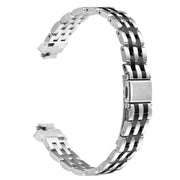 For Fitbit Inspire 1 / Inspire 2 Five Beads Slingshot Buckle Steel Watch Band(Silver Black)
