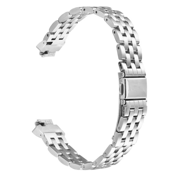 For Fitbit Inspire 1 / Inspire 2 Five Beads Slingshot Buckle Steel Watch Band(Silver)