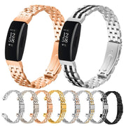 For Fitbit Inspire 1 / Inspire 2 Five Beads Slingshot Buckle Steel Watch Band(Silver)