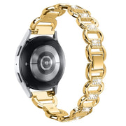 20mm Oval Diamond Stainless Steel Watch Band(Gold)