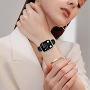 For Apple Watch 42mm / 41mm / 40mm / 38mm Small Waist PU Leather Watch Band(Black)