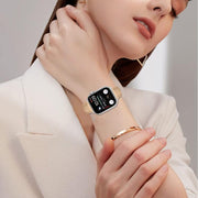 For Apple Watch 46mm / 49mm / 45mm / 44mm Small Waist PU Leather Watch Band(Camel Color)