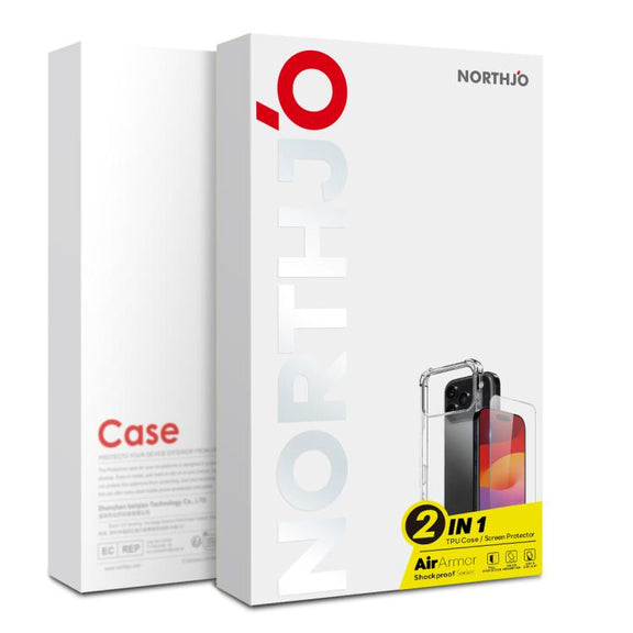 For iPhone 17 Pro Max NORTHJO 2 in 1 TPU Airbag Shockproof Phone Case with Screen Film(Clear)