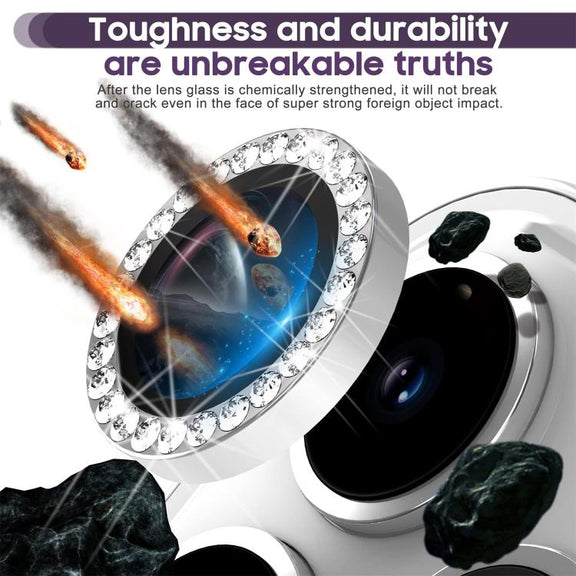 For iPhone 17 Air Kalebol Individual Camera Lens Diamond Ring Protector(Silver)