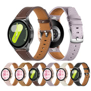 18mm Push Button Silver Steel Buckle Genuine Leather Watch Band(Beige)