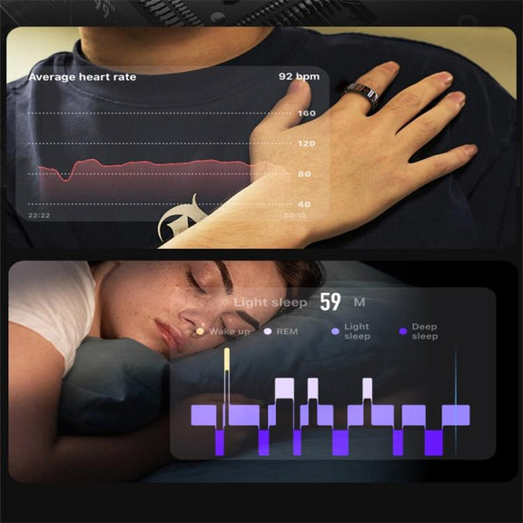 R04 SIZE 9 Smart Ring, Support Heart Rate / Blood Oxygen / Sleep Monitoring / Take Photos(Black)