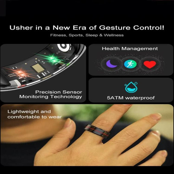 R04 SIZE 10 Smart Ring, Support Heart Rate / Blood Oxygen / Sleep Monitoring / Take Photos(Black)