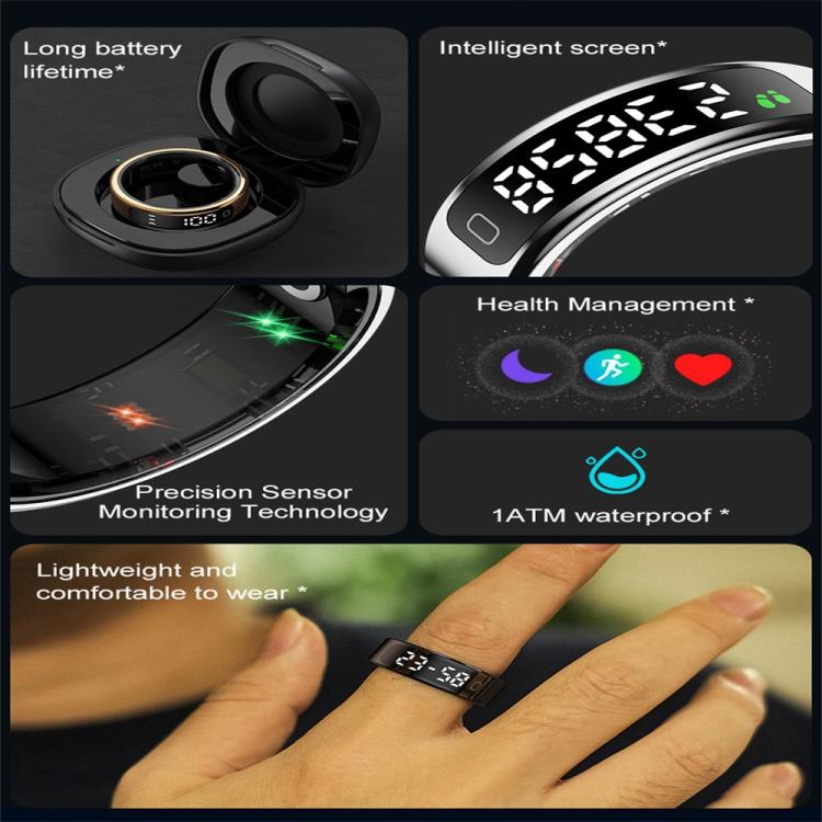 R11C SIZE 11 Smart Ring, Support Heart Rate / Blood Oxygen / Sleep Monitoring / Multiple Sport Modes(Black)